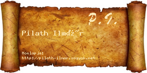 Pilath Ilmár névjegykártya